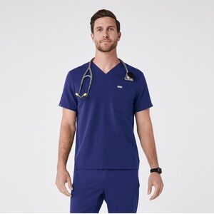 Figs Technical Collection Navy Scrub Top